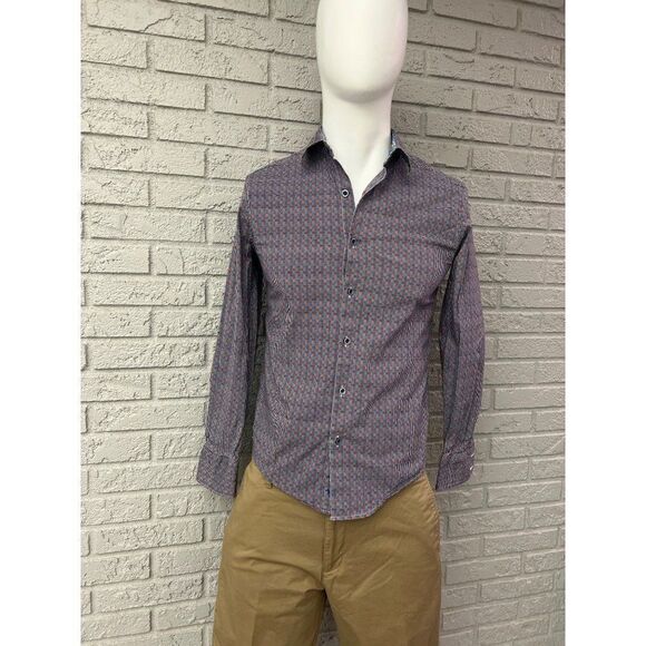Robert Graham Men Tailored Fit Multicolored Long Sleeve Shirt Size S - Picture 1 of 9